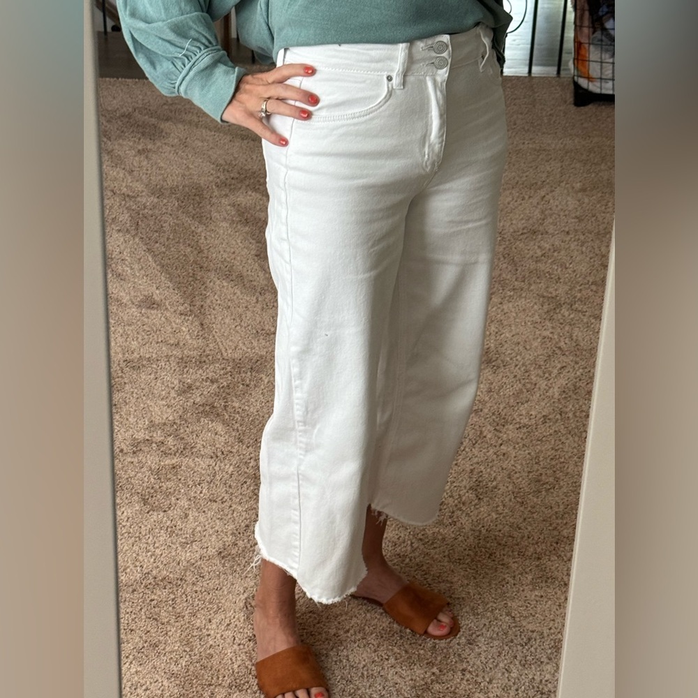 YMI Cropped White Jeans
